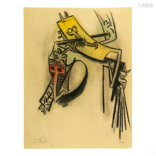 Wilfredo Lam (1902-1982) Montee de Seves Lithograph