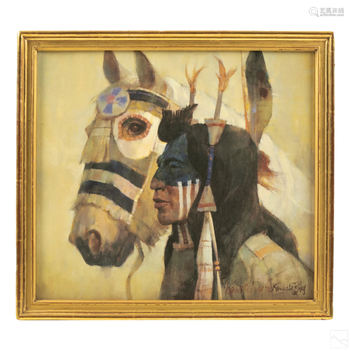 Ken Riley 1919-2015 Native American & Horse Giclee