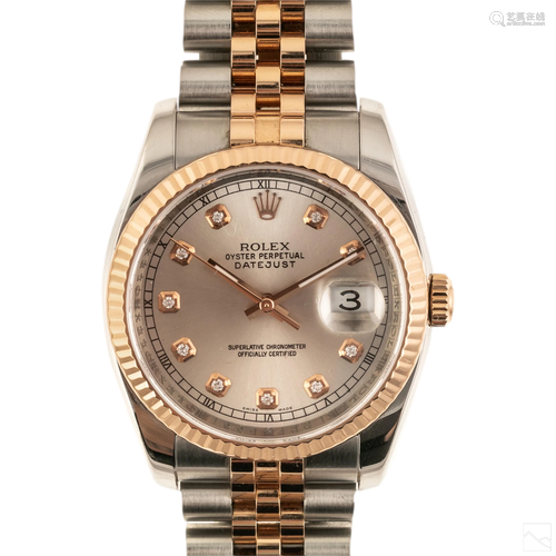 Rolex 116231 Rose Gold & Diamond Datejust Watch