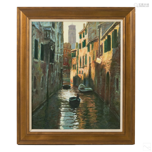 Xue Jian Xin Venetian Canal Seascape Oil Painting