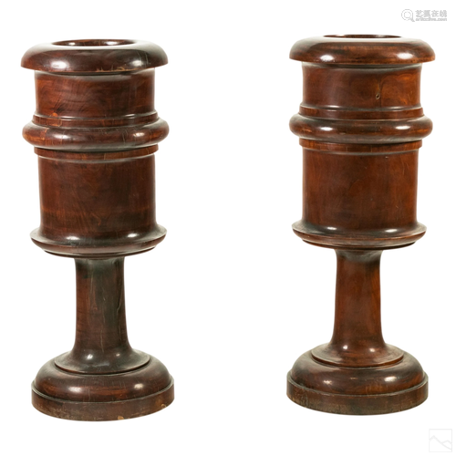 Monumental Antique English Solid Mahogany Planters