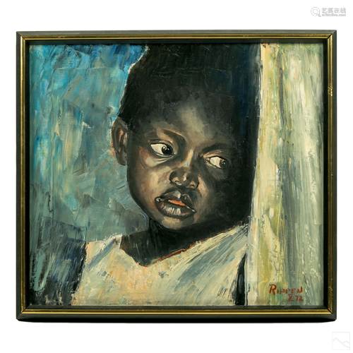 20th Century Vintage Portrait of A Child Painting