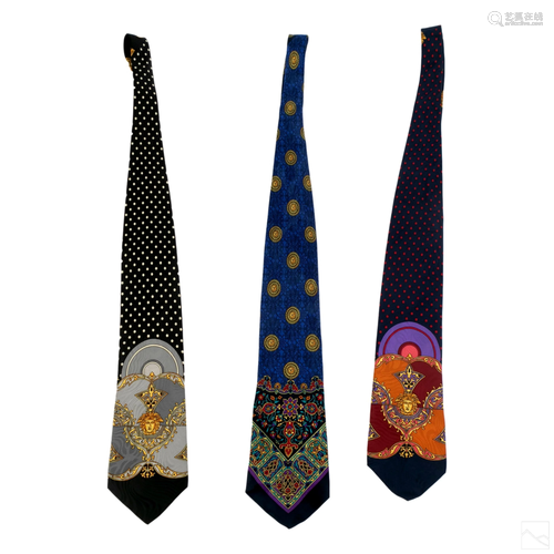 Gianni Versace Designer Silk Dress Ties Collection