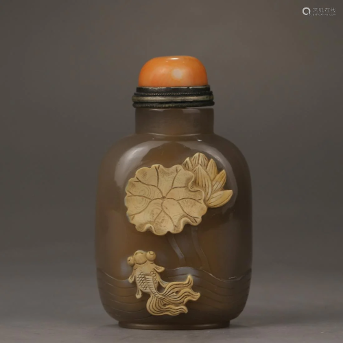 Agate Sniff Bottle,Qing Dynasty