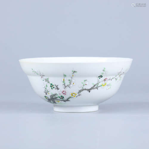 民国 江西瓷业公司款粉彩花卉纹碗