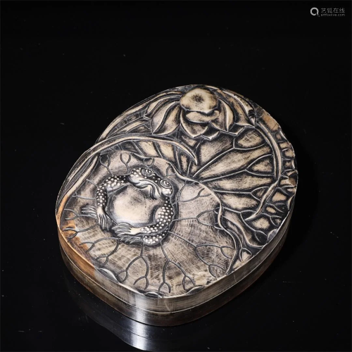 Carved Lotus Leaf Ink-stone