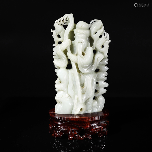 Carved White Jade Figure