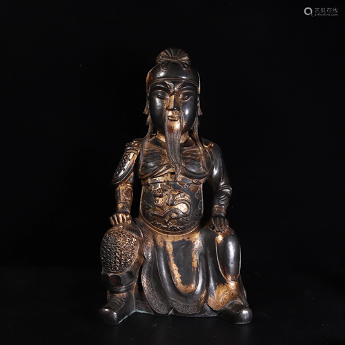 Bronze Gilt Seated Guandi