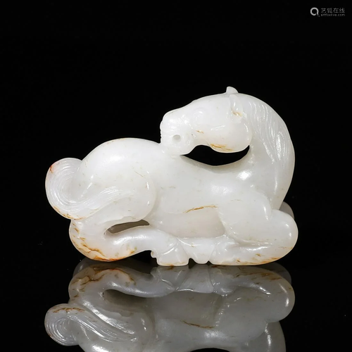 Carved White Jade Horse