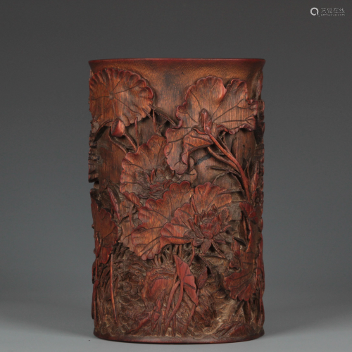 Carved Bamboo Brushpot