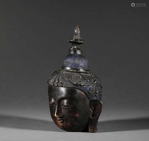Copper Buddha Head in Qing Dynasty