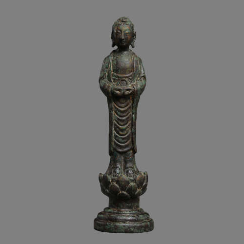 A Copper Guanyin Statue made in Liao Dynasty