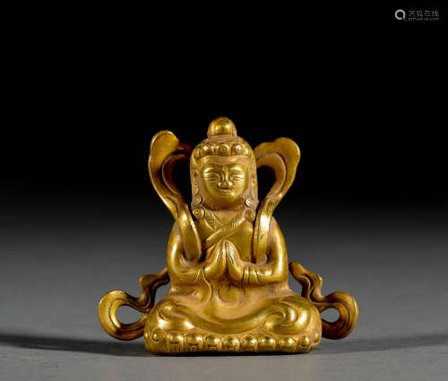 Golden Avalokitesvara Statue Made in Song Dynasty