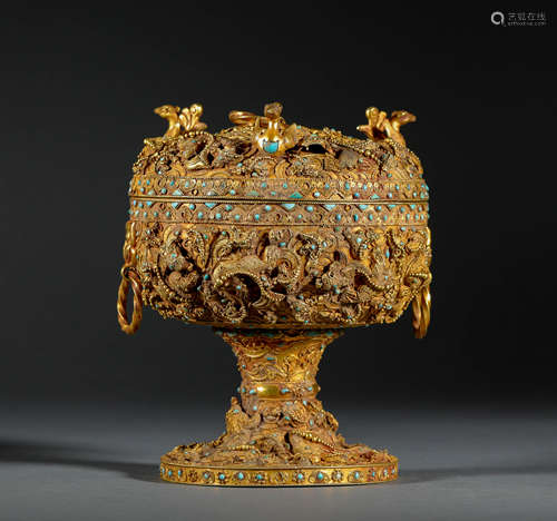 Silver and Gold Tripot with Animal Pattern in Han Dynasty