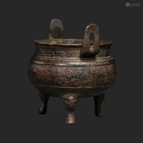 Copper Tripot with Double Ears in Qing Dynasty