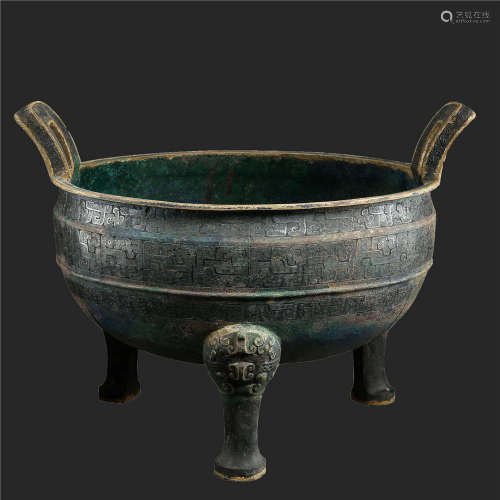 Copper Tripot with Double Ears in Han Dynasty