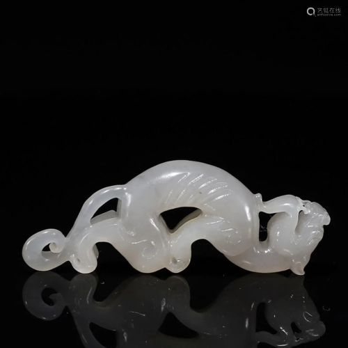 Carved White Jade Dragon