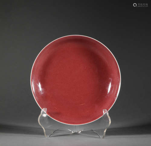 Underglazed Red Plate from Qing Dynasty
