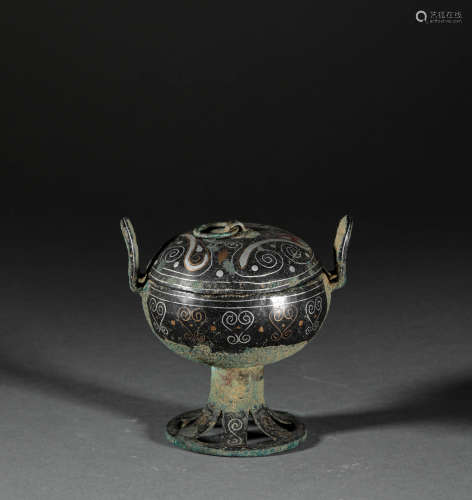 Gold and Silver Pot with Copper Inlaid in Han Dynasty