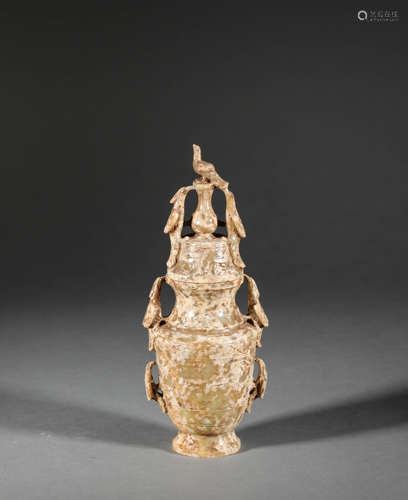 Hetian Jade Animal Bird Bottle from Han Dynasty