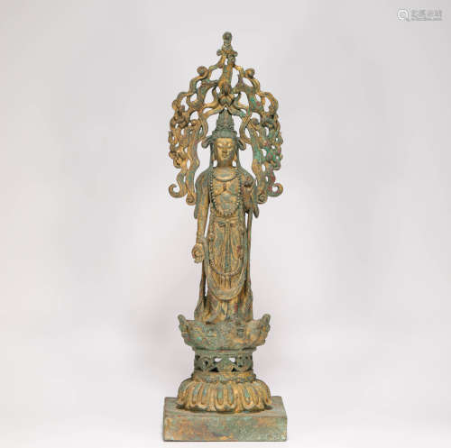 Copper and Gold Bodhisattva Statue in Liao Dynasty
