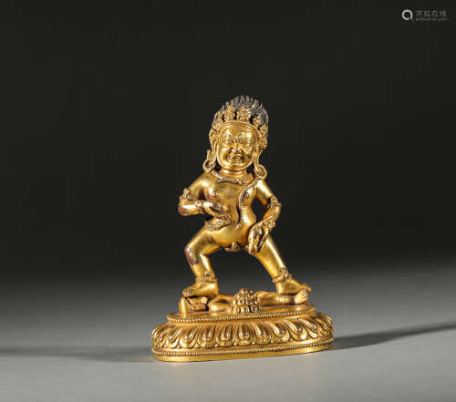 Copper and Gold Daikoku of the God Wealth in Qing Dynasty
