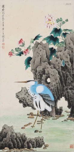 A Chinese Scroll Painting By Xie Zhiliu