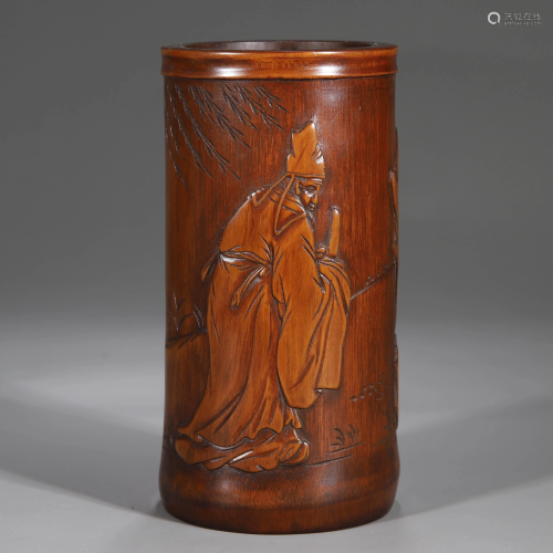 Carved Bamboo Brush-pot