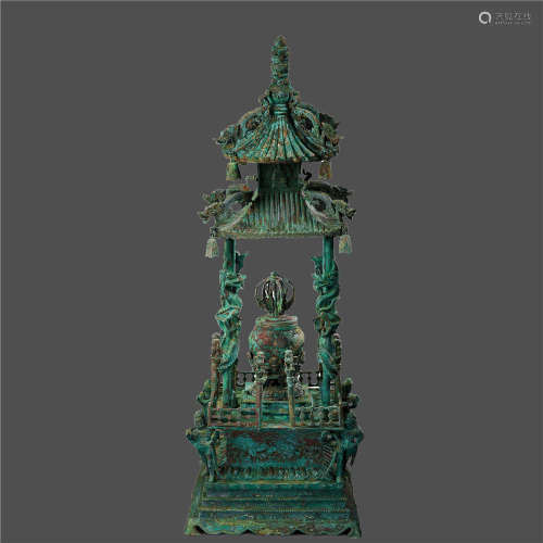Copper Stupa with Dragon Pattern in Liao Dynasty