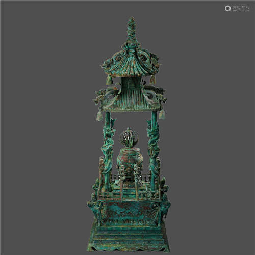 Copper Stupa with Dragon Pattern in Liao Dynasty