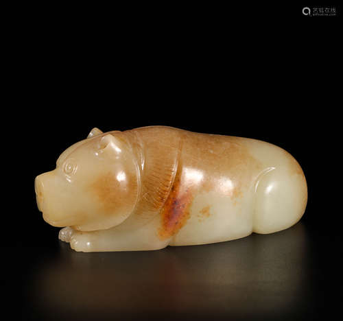 Hetian Jade Bear Paperweight in Han Dynasty