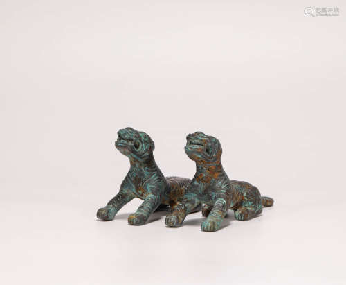 Copper Tiger Paperweight in Han Dynasty