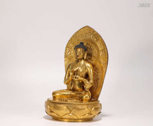 The Statue of Copper and Gold of Sakyamuni in Qing Dynasty