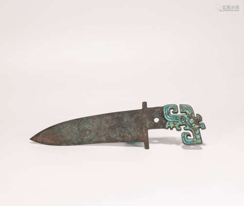 Copper and Inlaid Stone Dagger in Han Dynasty