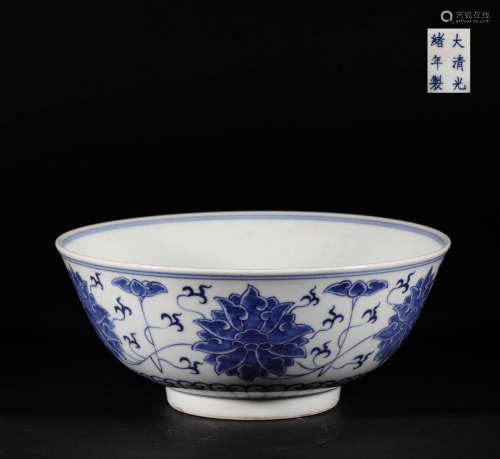 Blue and White Bowl in Qing Dynasty