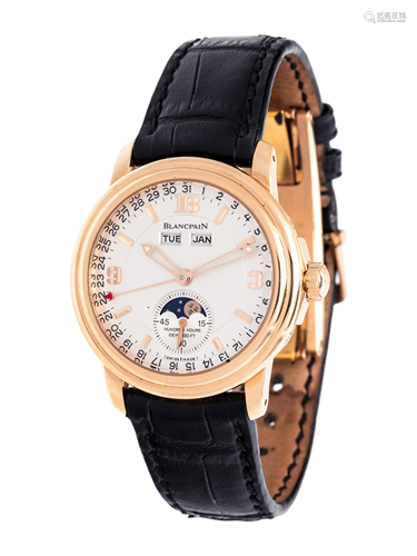 BLANCPAIN, 18K PINK GOLD TRIPLE DATE MOON PHASE