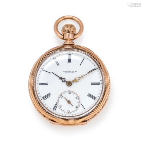 TIFFANY & CO., 18K YELLOW GOLD OPEN FACE POCKET WATCH