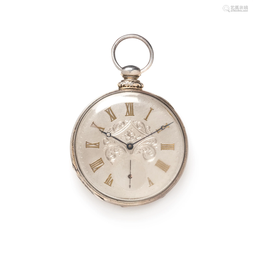 SILVER OPEN FACE POCKET WATCH