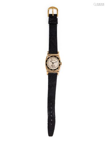 HAMILTON, 14K YELLOW GOLD 'PIPING ROCK' WRISTWATCH