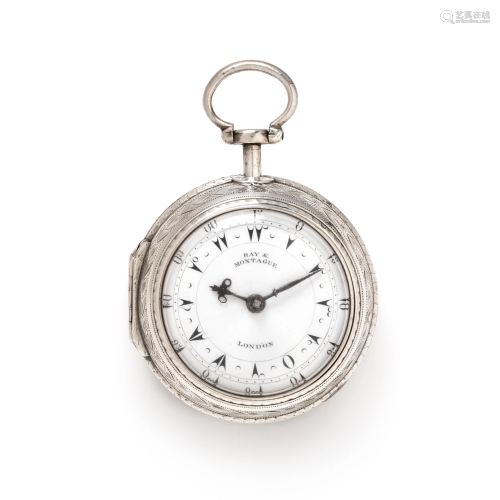 BRITISH, STERLING SILVER OPEN FACE POCKET WATCH