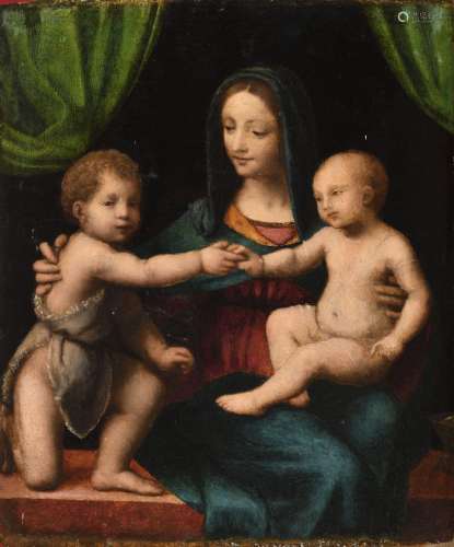 LOMBARDE SCHOOL，约1520年，跟随BERNARDINO LUINI 圣母与圣婴和施...