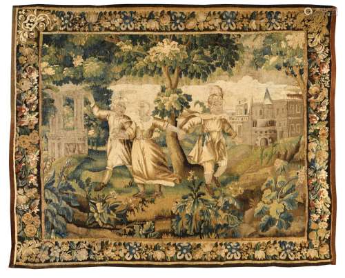17世纪末费勒廷（奥布松地区）的录音带。在羊毛和丝绸。  森林中的舞...