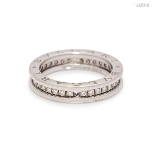 BVLGARI, WHITE GOLD AND DIAMOND 'B.ZERO 1' RING