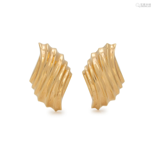 YELLOW GOLD EARCLIPS