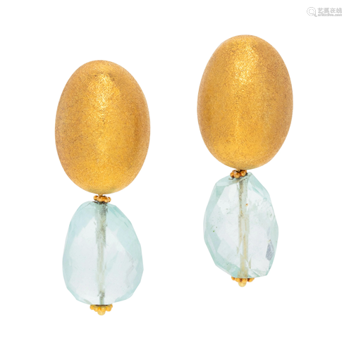 PAOLA FERRO, YELLOW GOLD AND AQUAMARINE CONVERTIBLE