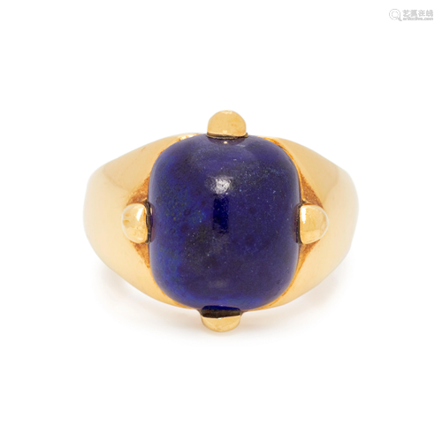 YELLOW GOLD AND LAPIS LAZULI RING