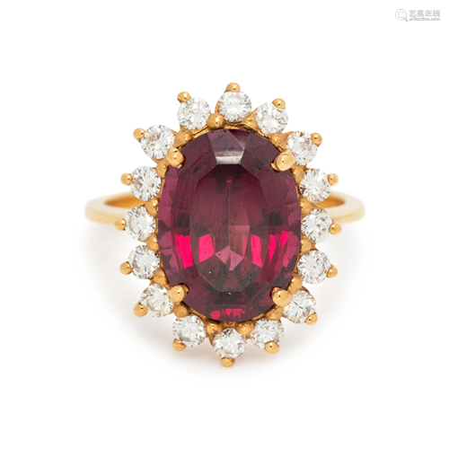 GARNET AND DIAMOND RING