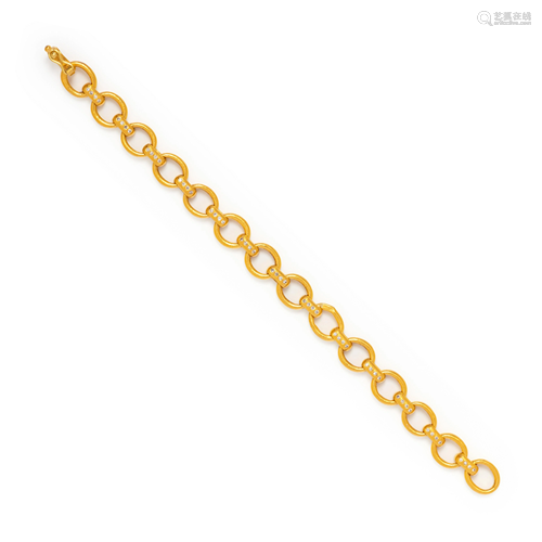 YOSSI HARARI, YELLOW GOLD AND DIAMOND BRACELET