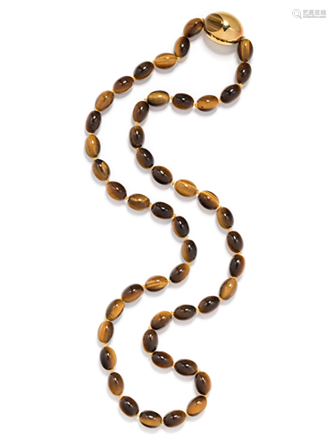 TIFFANY & CO., TIGER'S EYE BEAD NECKLACE