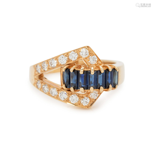 HENRY DANKNER, SAPPHIRE AND DIAMOND RING